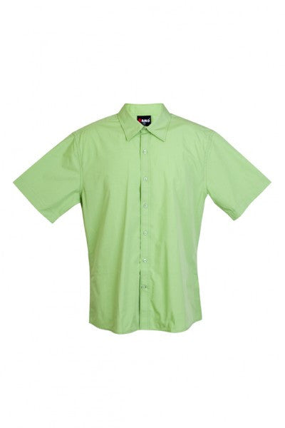 Ramo-Ramo Mens Short Sleeve Shirts-Lime / S-Uniform Wholesalers - 5