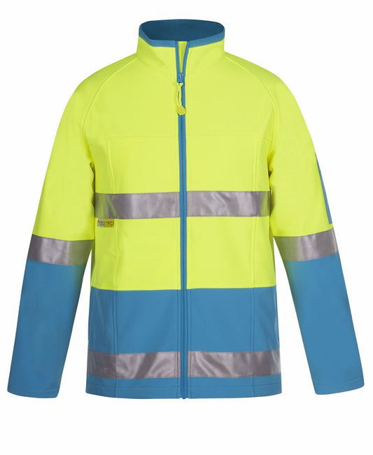 JB's Wear-JB's Hi Vis (D+N) SoftShell Jacket - Adults-LIME/AQUA / XS-Uniform Wholesalers - 4