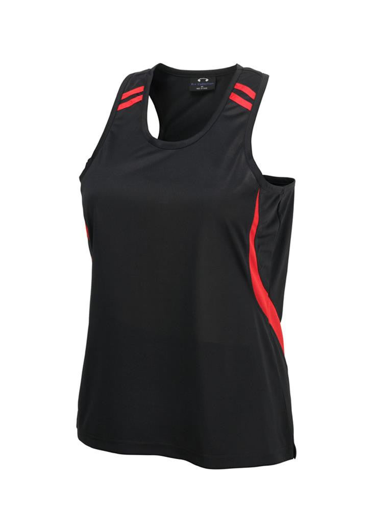 Biz Collection-Biz Collection Ladies Flash Singlet 1st (11 colour)-Black / Red / 6-Uniform Wholesalers - 5
