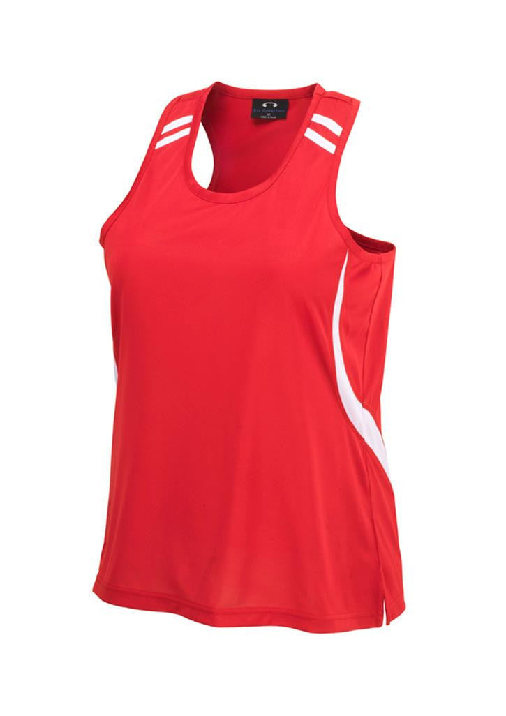 Biz Collection-Biz Collection Ladies Flash Singlet 1st (11 colour)-Red/White / 6-Uniform Wholesalers - 10