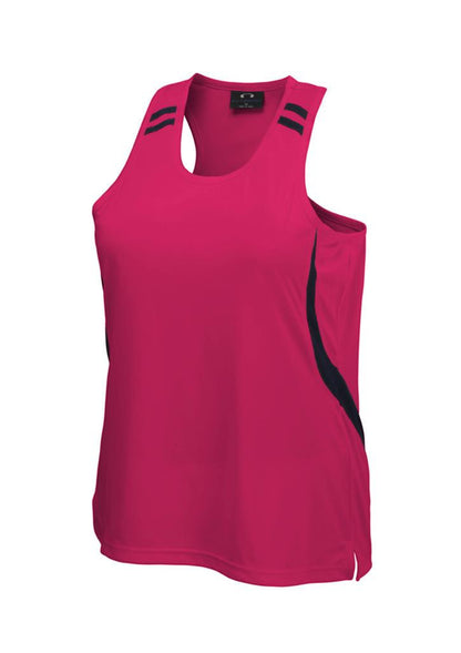 Biz Collection-Biz Collection Ladies Flash Singlet 2nd (6 colour)-Hot Pink/Black / 6-Uniform Wholesalers - 2