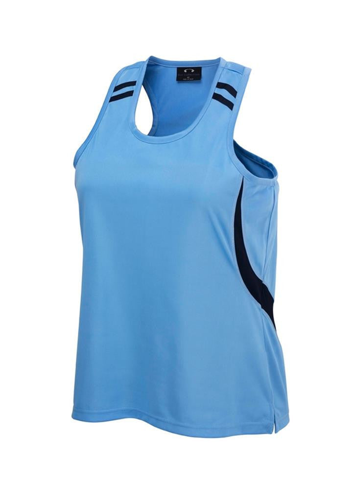 Biz Collection-Biz Collection Ladies Flash Singlet 2nd (6 colour)-Spring Blue/Navy / 6-Uniform Wholesalers - 1