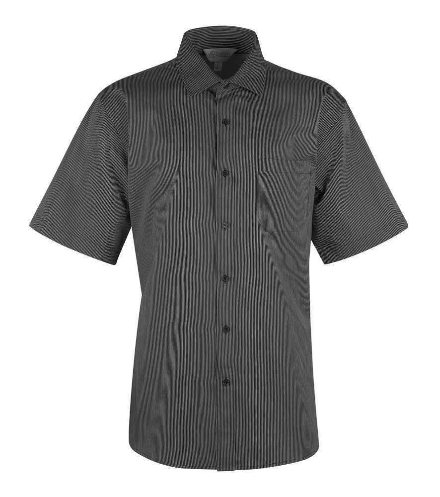 Aussie Pacific-Aussie Pacific Mens Henley Short Sleeve Shirt-Black/Silver / XXS-Uniform Wholesalers - 2