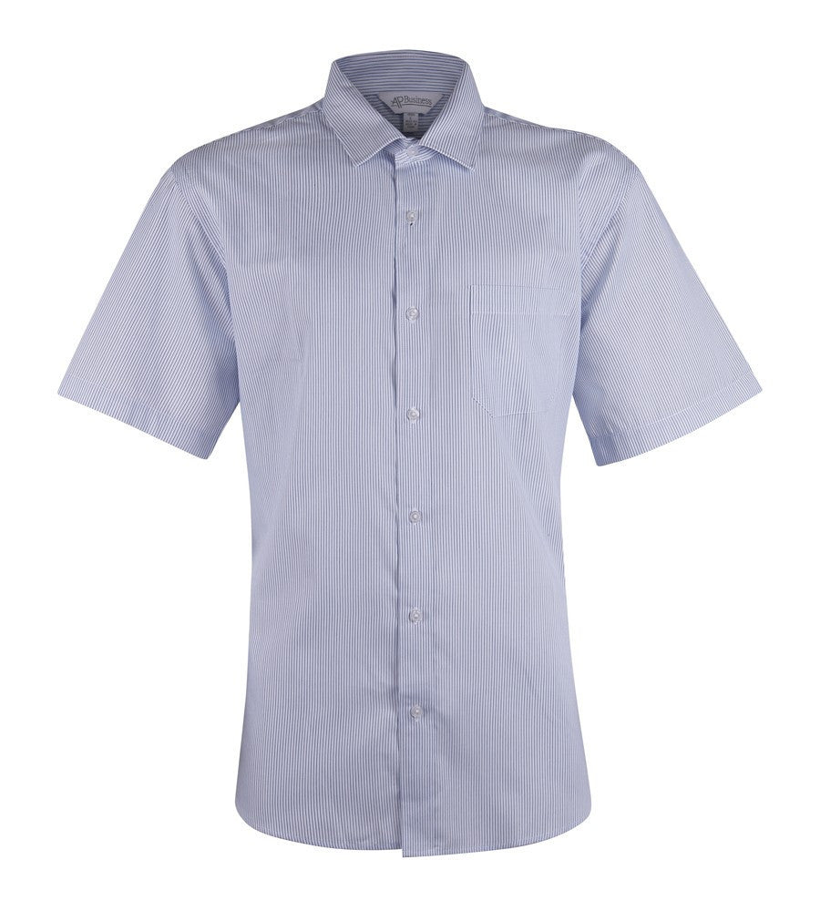 Aussie Pacific-Aussie Pacific Mens Henley Short Sleeve Shirt-White/Navy / XXS-Uniform Wholesalers - 3