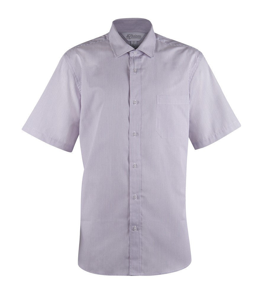 Aussie Pacific-Aussie Pacific Mens Henley Short Sleeve Shirt-White/Purple / XXS-Uniform Wholesalers - 4