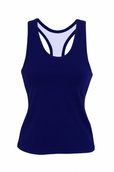 Ramo-Ramo Ladies Self Brassiere Singlet-Navy / 8-Uniform Wholesalers - 3