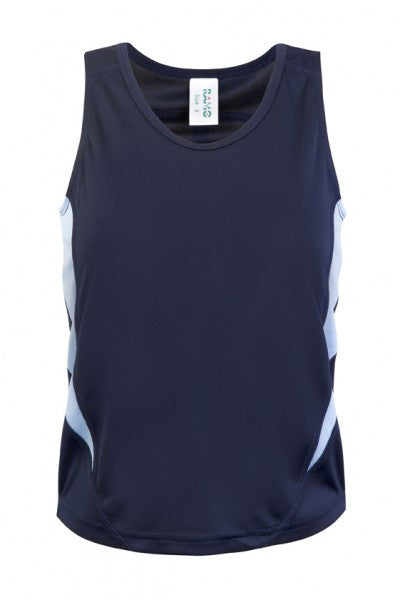 Ramo-Ramo Kids Accelerator Cool-Dry Singlet	(new)-Navy/Sky / 4-Uniform Wholesalers - 8