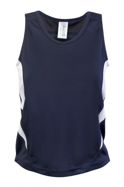 Ramo-Ramo Kids Accelerator Cool-Dry Singlet	(new)-Navy/White / 4-Uniform Wholesalers - 9