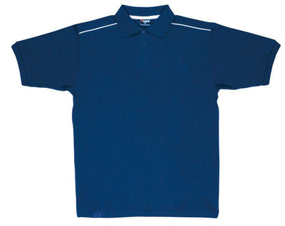 Ramo-Ramo Mens 100% Cotton Pique Knit With Piping-Navy/White / S-Uniform Wholesalers - 4