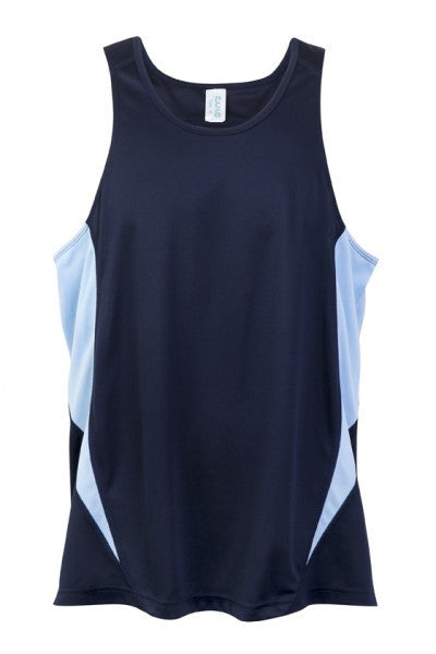 Ramo-Ramo Mens Accelerator Cool Dry Singlet	(new)-Navy/Sky / S-Uniform Wholesalers - 9