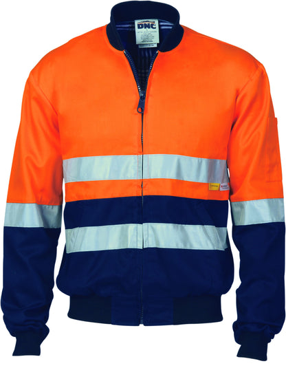 DNC HiVis Two Tone D/N Cotton Bomber Jacket with CSR R/tape (3758)