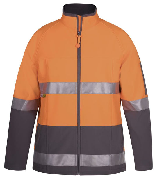 JB's Wear-JB's Hi Vis (D+N) SoftShell Jacket - Adults-ORANGE/CHARCOAL / XS-Uniform Wholesalers - 5