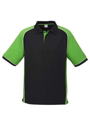 Biz Collection-Biz Collection Mens Nitro Polo-Black / Green / White / S-Uniform Wholesalers - 2
