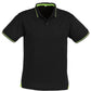 Biz Collection-Biz Collection Mens Jet Polo-Black/Bright Green / Small-Uniform Wholesalers - 1