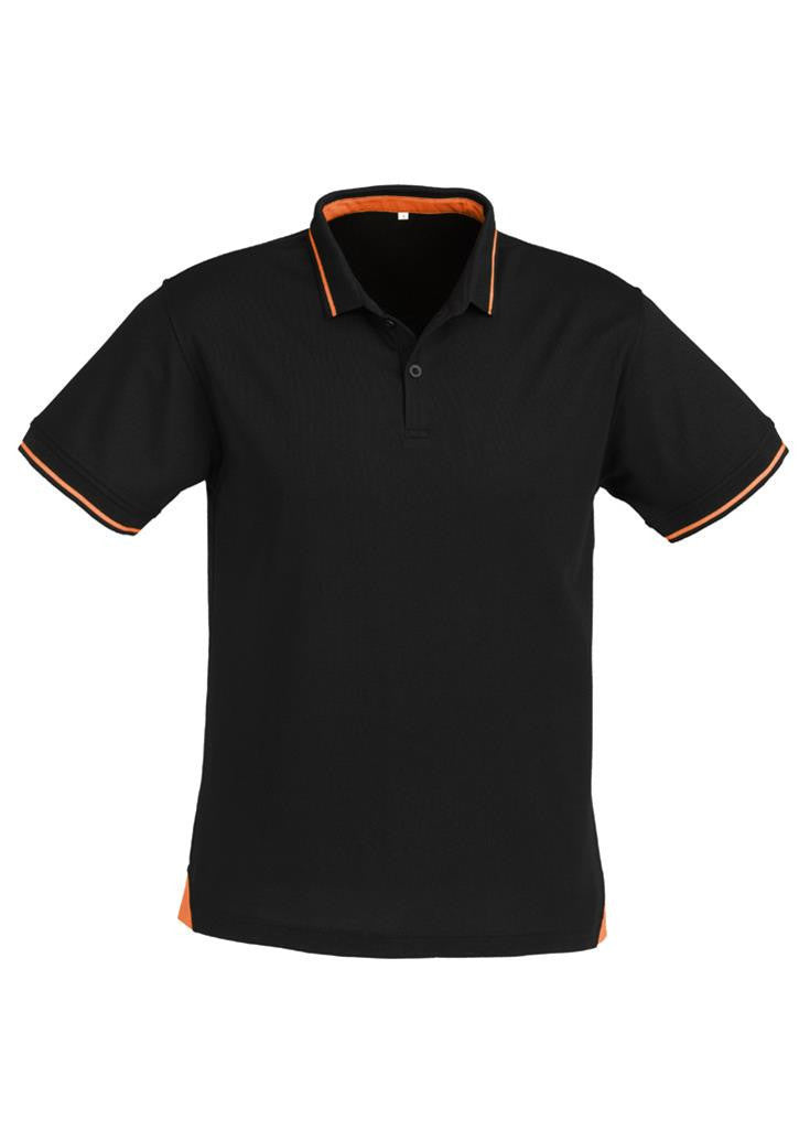 Biz Collection-Biz Collection Mens Jet Polo-Black / Orange / Small-Uniform Wholesalers - 4