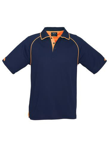 Biz Collection-Biz Collection Mens Fusion Polo-Navy / Fluro Orange / Small-Uniform Wholesalers - 4