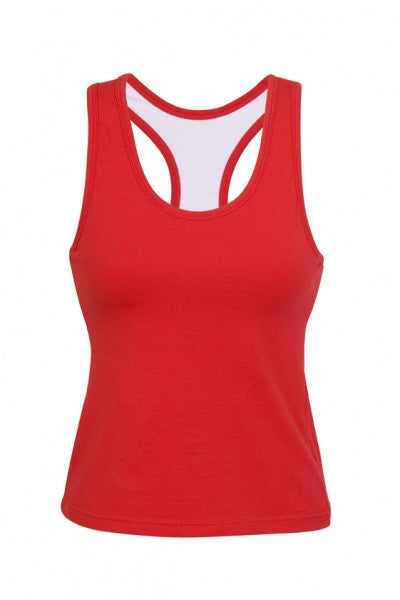 Ramo-Ramo Ladies Self Brassiere Singlet-Red / 8-Uniform Wholesalers - 4