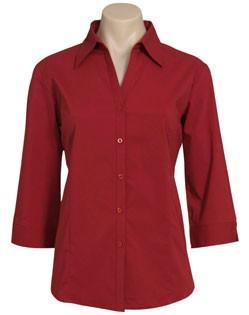 Biz Collection-Biz Collection Ladies Metro Shirt 3/4 Sleeve-RED / 6-Corporate Apparel Online - 10