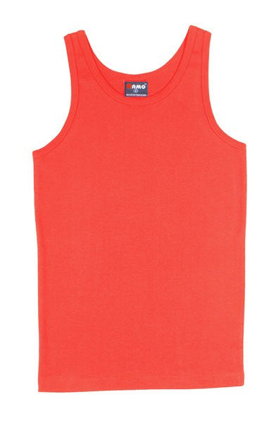 Ramo-Ramo Mens Rib Singlet-Red / S-Uniform Wholesalers - 9