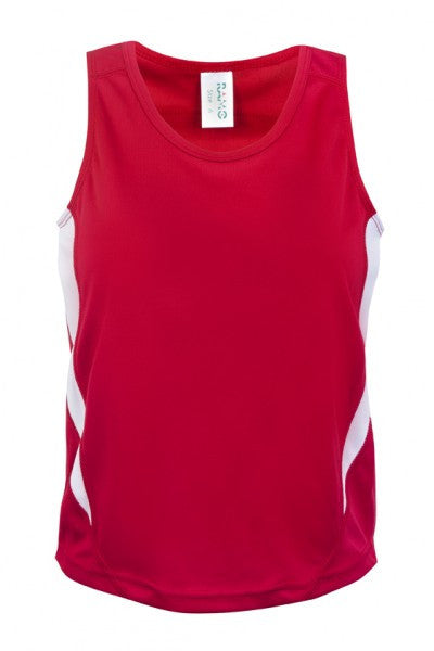 Ramo-Ramo Kids Accelerator Cool-Dry Singlet	(new)-Red/White / 4-Uniform Wholesalers - 10