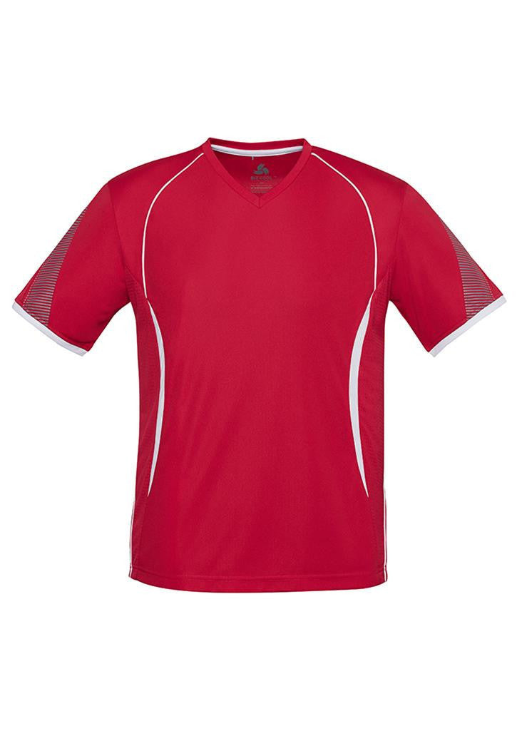 Biz Collection-Biz Collection Mens Razor Tee-Red/White / S-Uniform Wholesalers - 8