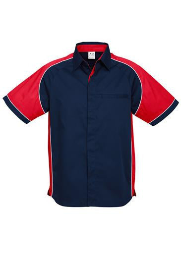Biz Collection-Biz Collection Mens Nitro Shirt-Navy / Red / White / S-Uniform Wholesalers - 13