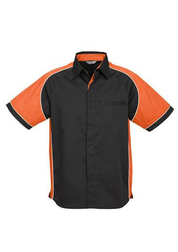 Biz Collection-Biz Collection Mens Nitro Shirt-Black / Orange / White / S-Uniform Wholesalers - 5