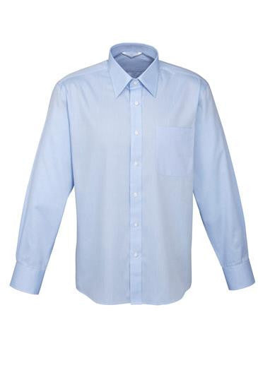 Biz Collection-Biz Collection Mens Luxe Long Sleeve Shirt-Blue / Small-Uniform Wholesalers - 2