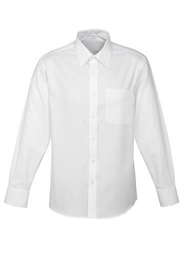 Biz Collection-Biz Collection Mens Luxe Long Sleeve Shirt-White / Small-Uniform Wholesalers - 3