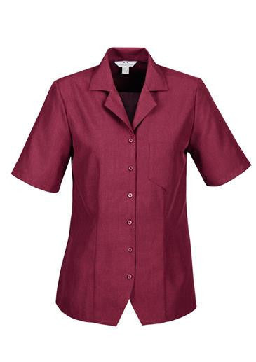 Biz Collection-Biz Collection Ladies Oasis Plain Overblouse-Cherry / 6-Uniform Wholesalers - 1