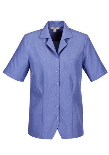 Biz Collection-Biz Collection Ladies Oasis Plain Overblouse-Mid Blue / 6-Uniform Wholesalers - 4
