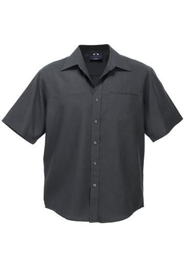 Biz Collection-Biz Collection Mens Plain Oasis Short Sleeve Shirt-Charcoal / S-Uniform Wholesalers - 5
