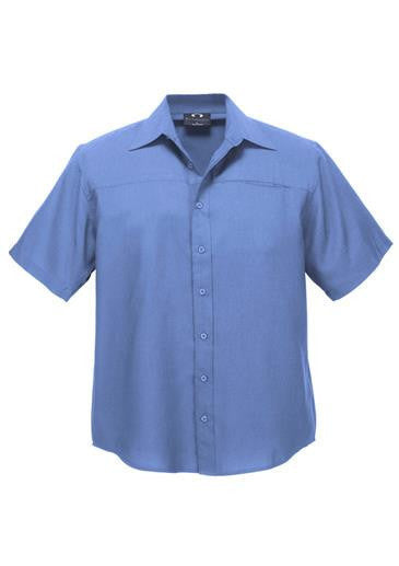 Biz Collection-Biz Collection Mens Plain Oasis Short Sleeve Shirt-Mid Blue / S-Uniform Wholesalers - 8