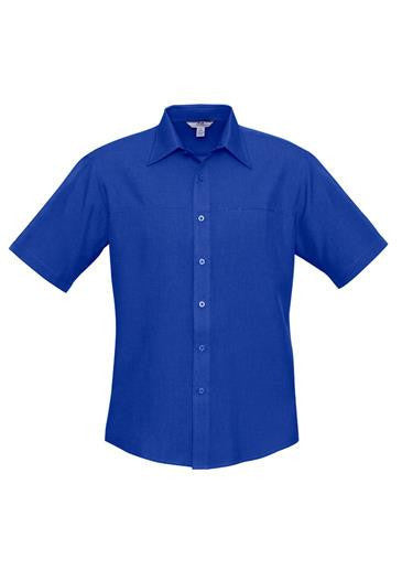 Biz Collection-Biz Collection Mens Plain Oasis Short Sleeve Shirt-Electric Blue / S-Uniform Wholesalers - 6