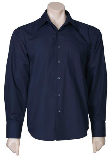 Biz Collection-Biz Collection Mens Metro Long Sleeve Shirt-Navy / S-Uniform Wholesalers - 8