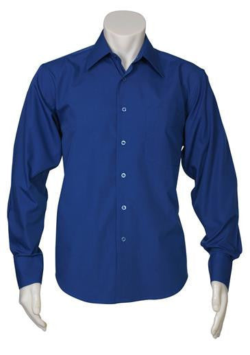 Biz Collection-Biz Collection Mens Metro Long Sleeve Shirt-Royal / S-Uniform Wholesalers - 6
