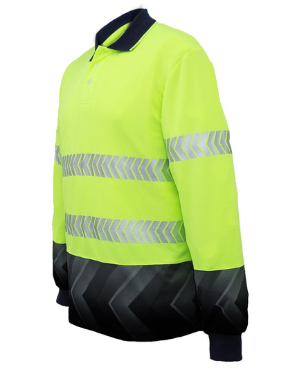 Bocini Unisex Adults Hi-Vis L/S Sublimated Reflective Polo (SP0724)