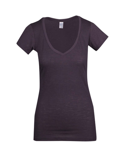 Ramo Ladies Raw Cotton Wave V Neck Tees (T918LD)