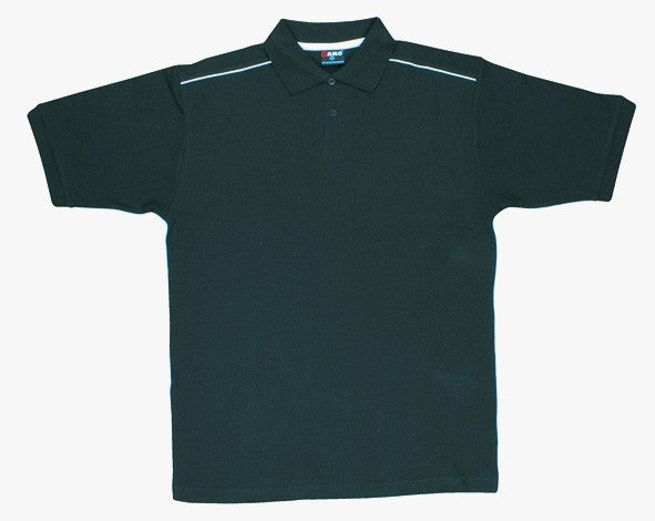 Ramo-Ramo Mens 100% Cotton Pique Knit With Piping-Black/White / S-Uniform Wholesalers - 3