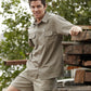 Bocini Cotton Drill Work Shirt-Short Sleeves-(WS0679)