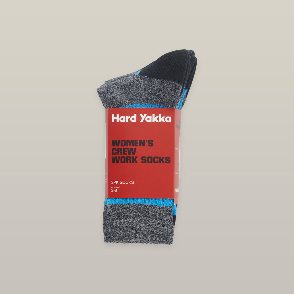 Hard Yakka Women's 3 Pack Crew Sock (Y08606)