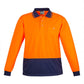 Syzmik-Syzmik Unisex Day Only Basic Polo - Long Sleeve-Orange/Navy / XXS-Uniform Wholesalers - 2