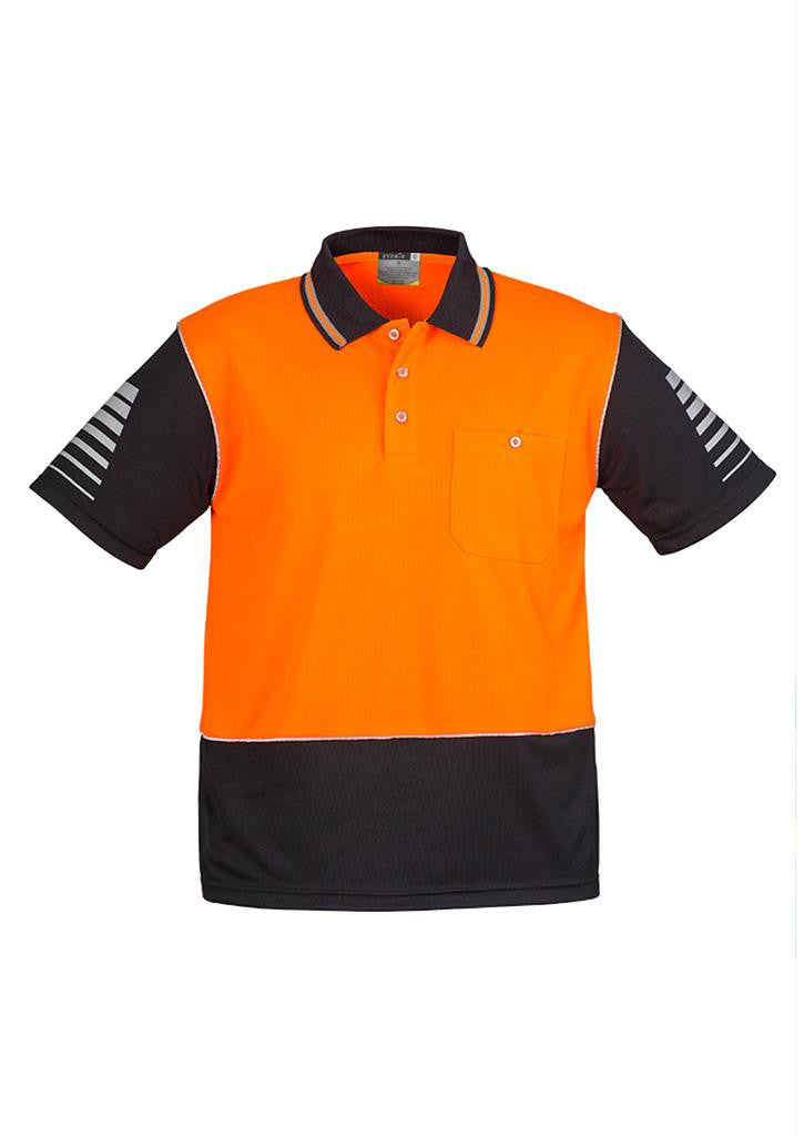 Syzmik-Syzmik Mens Day Only Zone Polo-Orange/Black / S-Uniform Wholesalers - 3