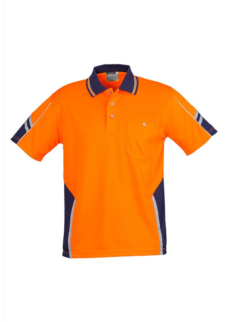 Syzmik-Syzmik Day Only Squad Polo - Short Sleeve-Orange/Navy / XS-Uniform Wholesalers - 2