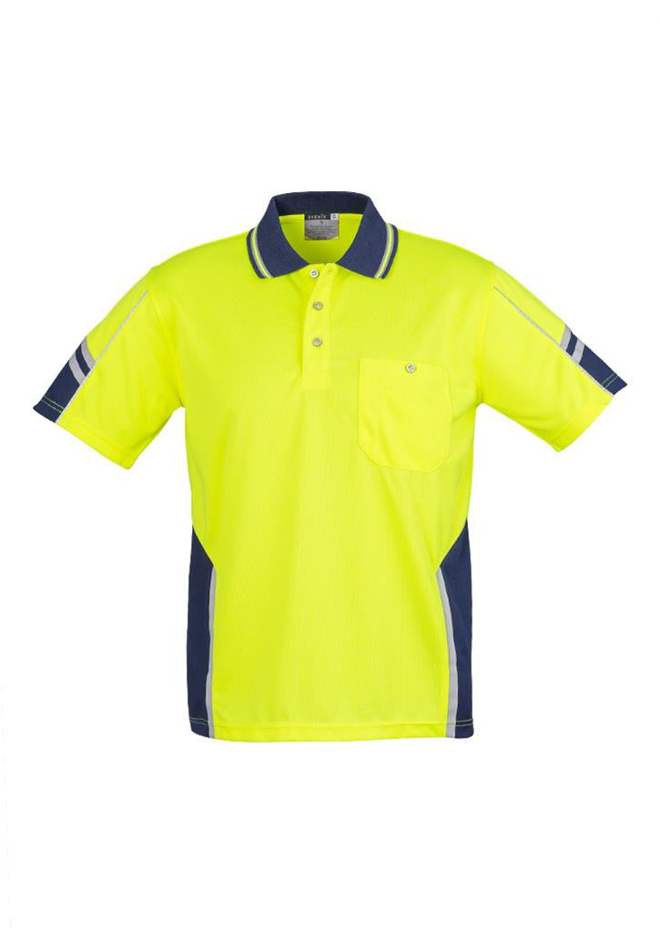 Syzmik-Syzmik Day Only Squad Polo - Short Sleeve-Yellow/Navy / XS-Uniform Wholesalers - 3