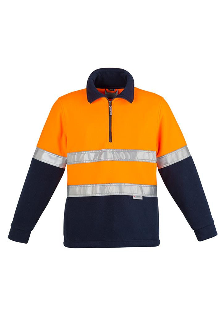 Syzmik-Sysmic Unisex Day/night Fleece Jumper - Hooped-Orange/Navy / S-Uniform Wholesalers - 2