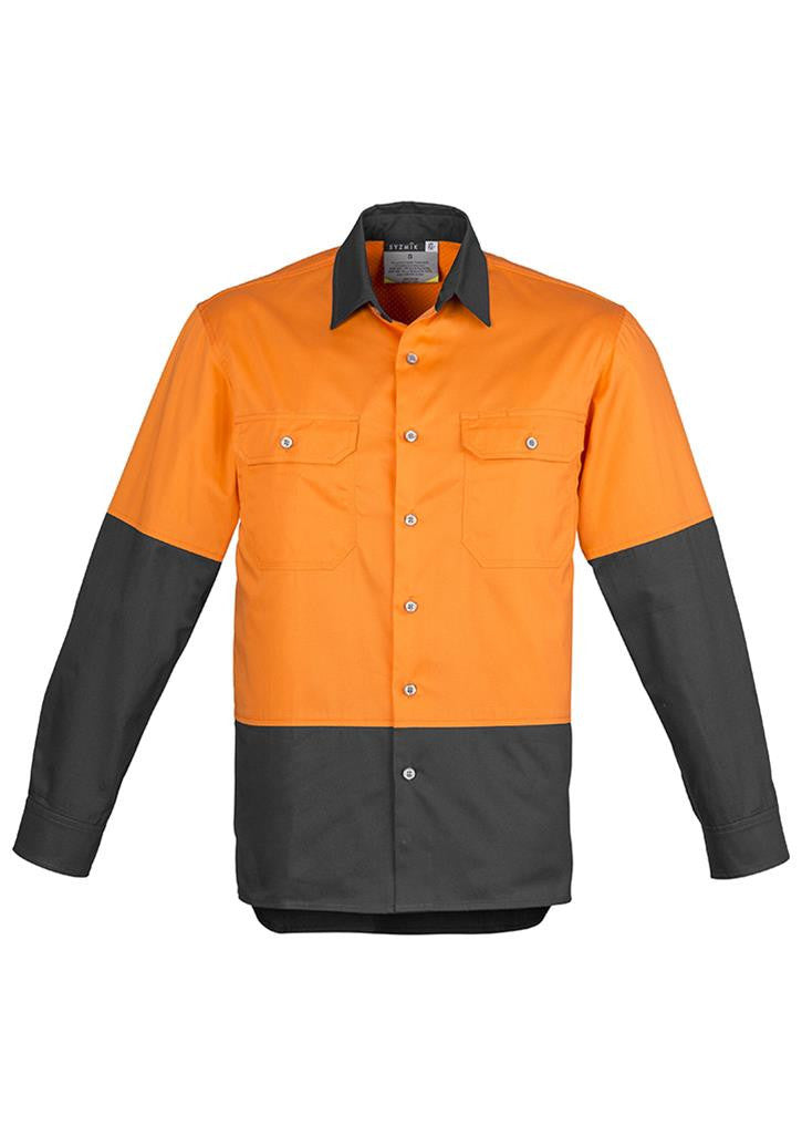 Syzmik-Syzmik Day Only Industrial Shirt-Orange/Charcoal / S-Uniform Wholesalers - 4