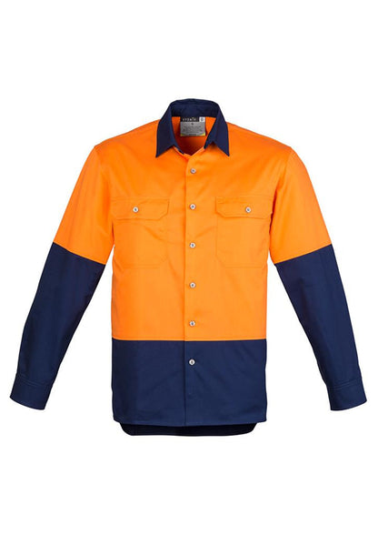 Syzmik-Syzmik Day Only Industrial Shirt-Orange/Navy / S-Uniform Wholesalers - 2