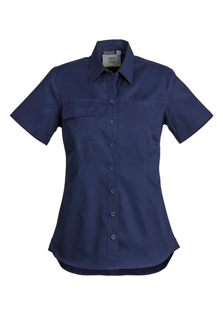 Syzmik-Syzmik Ladies Light Weight Tradie Ladies Shirt - Short Sleeve-Blue / 8-Uniform Wholesalers - 3