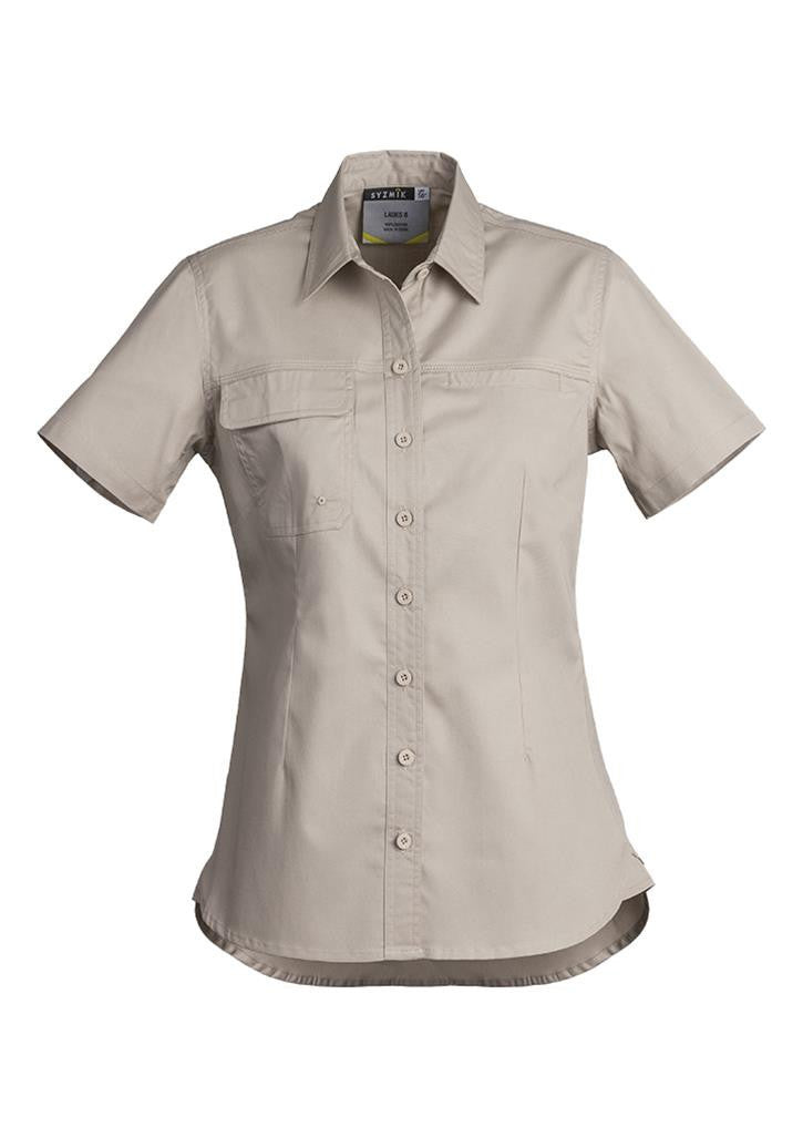 Syzmik-Syzmik Ladies Light Weight Tradie Ladies Shirt - Short Sleeve-Sand / 8-Uniform Wholesalers - 5